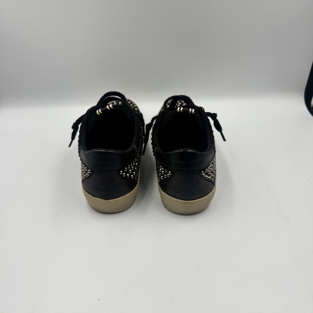 Shu Shop Rockstar Black Studded Star Low Top Sneakers Womens Size 6 Black Tan - Picture 6 of 11